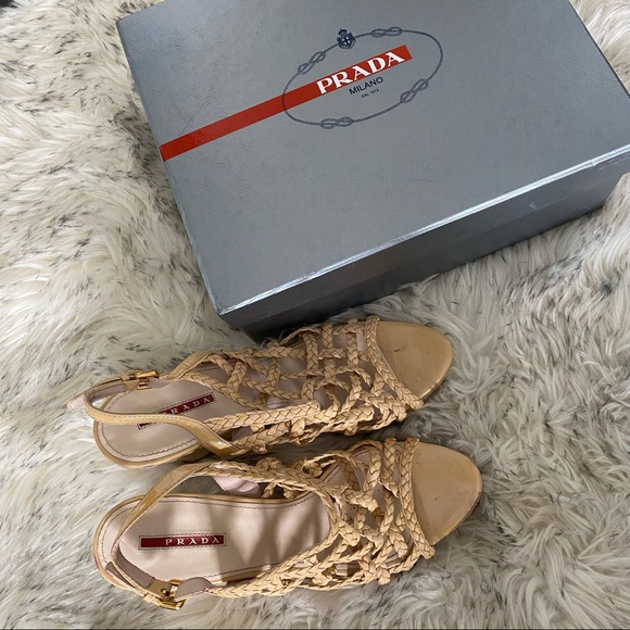 Prada Wedge heeled Sandals S9 - Picture 2 of 8